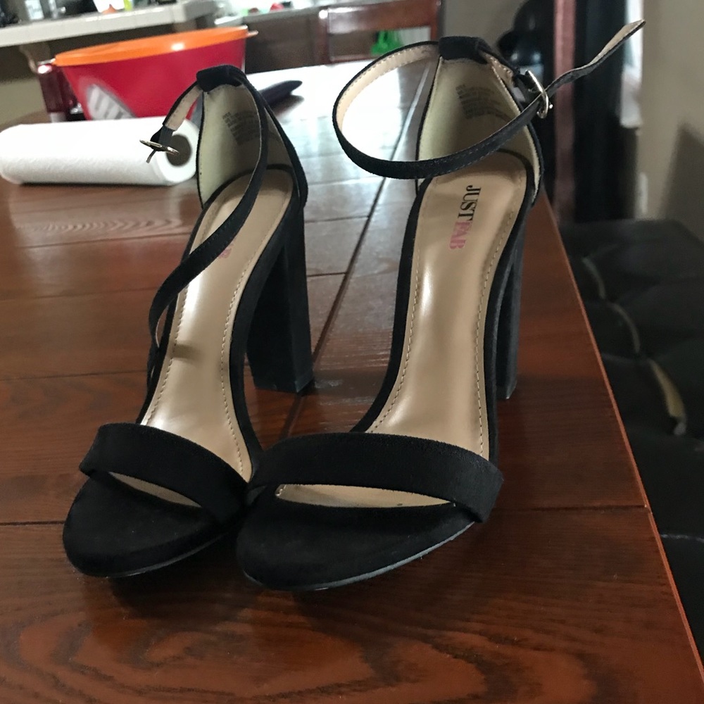 Heeled Faux Suede Sandals